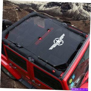 y W[vO[̃bVTVF[h\tggbv Mesh Sunshade Soft Top for Jeep Wrangler JK Unlimited 4Dr 2007-2017 Star & Wing