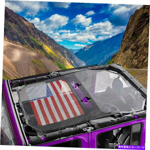y TVF[hbVVF[hrLjgbvJo[W[vO[4hAJKU 07+̂߂USAtO Sunshade Mesh Shade Bikini Top Cover USA Flag For Jeep Wrangler 4 Door JKU 07+