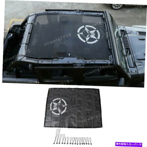 y W[vO[JL JLU 2018-19 4hAXJ̃bVUVTVF[h\tggbvJo[ Mesh UV Sun Shade Soft Top Cover For Jeep Wrangler JL JLU 2018-19 4 Doors Skull