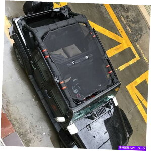 y bVVF[hgbvJo[TVF[hGNvXUVW[vO[JK 4DR 07+̕ی Mesh Shade Top Cover Sunshade Eclipse UV Protection for Jeep Wrangler JK 4Dr 07+