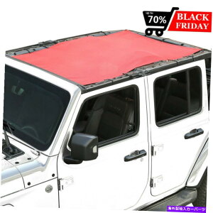 y J[gbvJo[TVF[hbVlbgtUVی샌bhW[vO[JL 2018 Car Top Cover Sunshade Mesh Net Full UV Protection Red For Jeep Wrangler JL 2018