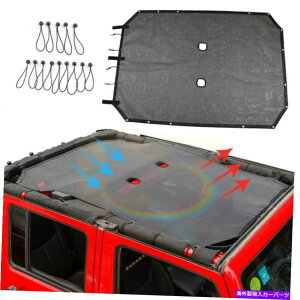 y gbvbVTVF[hrLjUV 07-18W[vO[JK 4DOORubN Top Mesh Sunshade Bikini UV Protection for 07-18 Jeep Wrangler JK 4Door Black A