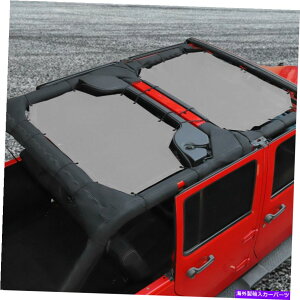 y O[gbvTVF[hbVVF[hJo[W[vO[JK JKU 2007-17 4 dr for JeepO[̃A`UV Gray Top Sunshade Mesh Shade Cover Anti-UV for Jeep Wrangler JK JKU 2007-17 4 Dr