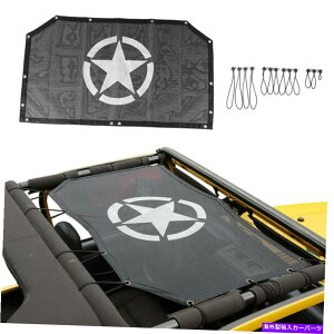 y 1997N2006ÑW[vO[TJ 2hAubÑTVF[hbVrLjgbvn[tJo[ Sun Shade Mesh Bikini Top Half Cover For 1997-2006 Jeep Wrangler TJ 2-Door Black