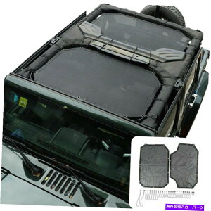 y A`EugbvTVF[hbVVF[hJo[W[vO[JK 2007-17 4DOORubNM Anti-UV Top Sunshade Mesh Shade Cover for Jeep Wrangler JK 2007-17 4Door Black M