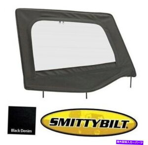 y 1987-1995W[vO[\tggbvgbvq̏㕔hAEBhE/t[obNfj 1987-1995 Jeep Wrangler Soft Top Passenger Upper Door Window w/ Frame Back Denim