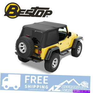 y BESTOP TREKTOP NX\tggbv-97-06W[vO[TJ̃ubNfjhAȂhA Bestop Trektop NX Soft Top - Black Denim No Doors For 97-06 Jeep Wrangler TJ