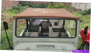 y g^hN[U[FJ40 40V[Y\tggbvTVF[hgbv\tgnhChuE Toyota Land Cruiser FJ40 40 Series Soft Top Sun Shade TopSoft Handmade Brown
