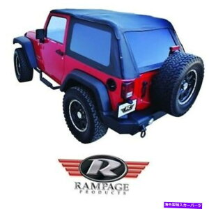 �y �����p�[�W�t���[�����X�g���C���g�b�vw/�e�B���g�t�B�b�g07-18�W�[�v�����O���[JK 2DR 109935�u���b�N Rampage Frameless Trail Top w/ Tint fits 07-18 Jeep Wrangler JK 2dr 109935 Black