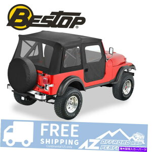 y BestopgbvhA̔76-86W[vCJ7̃NAEBhEubNNbV Bestop Replace A Top Door Skins Clear Windows Black Crush For 76-86 Jeep CJ7