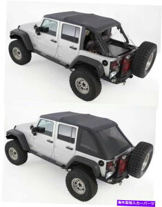 �y �u���b�N�t���[�����X�g�b�v�́A�n�[�h�E�F�A07-18�\�t�g�g�b�v�W�[�v�����O���[������ BLACK FRAMELESS top comes w/hardware 07-18 soft top FOR Jeep Wrangler UNLIMITED