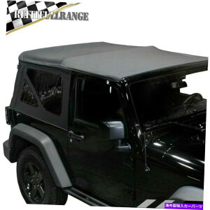 y 10-18pW[vO[2hAv~A\tggbvF̑ For 10-18 Jeep Wrangler 2 Door Premium Replacement Soft Top Tinted Windows