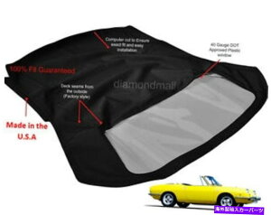y tBAbg850 1967-1973Ro[`u\tggbvvX`bNƍXeCt@[XgNX FIAT 850 1967-1973 Convertible Soft Top with Plastic Window Black Stayfast cloth