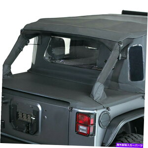 �y �W�[�v�����O���[JK 18�g���C���r���[�u���b�N�_�C�������h�t���[�����X�g�m�[�\�t�g�g�b�v For Jeep Wrangler JK 18 TrailView Black Diamond Frameless Tonneau Soft Top