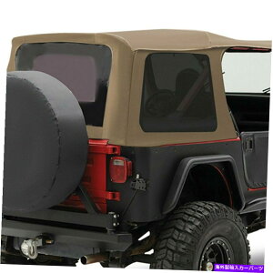 y W[vO[87-95X~eBrgHXpCXfj\tggbv For Jeep Wrangler 87-95 Smittybilt Factory Replacement Spice Denim Soft Top