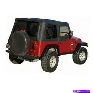 y p[W99515 97-06O[TJ̃ubNfj\tggbṽZbg Rampage 99515 Set of Black Denim Replacement Soft Top for 97-06 Wrangler TJ
