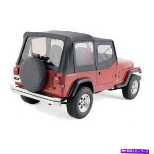y p[W99615 88-95O[YJ̃ubNfj\tggbṽZbg Rampage 99615 Set of Black Denim Replacement Soft Top for 88-95 Wrangler YJ