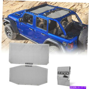 y XpriteO[[tTVF[hbV\tggbvJo[W[vO[JLUVی Xprite Gray Roof Sunshade Mesh Soft Top Cover UV Protection for Jeep Wrangler JL