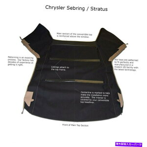 �y �N���C�X���[�Z�u�����O/�X�g���^�X1996-2000�g�b�v�A�t�����g�Z�N�V�����Ȃ��E�B���h�E�u���b�N�u���b�NTWF Chrysler Sebring/Stratus 1996-2000 Top, Front Section No Window Black Black TWF