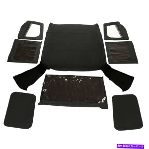 y 88-95̃\tggbvW[vO[YJn[thALoXubN9870215 Soft Top For 88-95 Jeep Wrangler YJ For Half Doors Canvas Black Replace 9870215