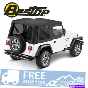 �y Bestop Sailcloth 97-02�����O���[TJ�̏㔼���̃h�A�̐F�����̍����N���b�V������������ Bestop Sailcloth Replace A Top Half Door Tint Black Crush For 97-02 Wrangler TJ�y���s�A���i�z