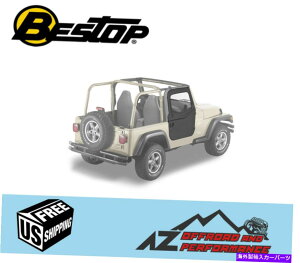 �y 97-06�W�[�v�����O���[�u���b�N�_�C�������h51789-35�p��Bestop 2-PC�t���t�@�u���b�N�h�A�Z�b�g Bestop 2-PC Full Fabric Door Set For 97-06 Jeep Wrangler Black Diamond 51789-35�y���s�A���i�z