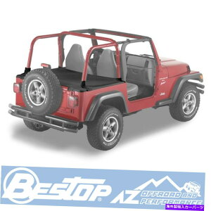 y '97 -'02W[vO[TJubNfjW/X[p[gbṽxXgbv_X^[fbLJo[ Bestop Duster Deck Cover For '97-'02 Jeep Wrangler TJ Black Denim w/ Supertop