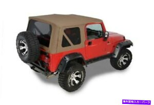 y 97-06W[vO[TJXpCX^\tggbvF̃EBhELbg 97-06 Jeep Wrangler TJ Replacement Spice Tan Soft Top & Tinted Windows Kit