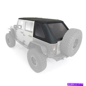 y 07-18O[4DR OEMp̋|̂Ȃ\tggbvR{eBgEBhEt Bowless Soft Top Combo for 07-18 Wrangler 4DR OEM Replacement W/Tinted Windows