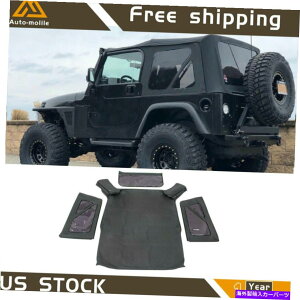 y 1997N2006ÑW[vO[\tggbv+㕔XLw/3windowsh4pcs For 1997-2006 Jeep Wrangler Soft Top+Upper Skins w/3Windows WATERPROOF 4pcs