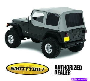 �y Smittybilt�̌����p�\�t�g�g�b�vw/�n�[�t�h�A�X�L��88-95�W�[�v�����O���[YJ Smittybilt Replacement Soft Top w/ Half Door Skins For 88-95 Jeep Wrangler YJ
