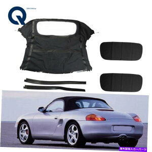 y 1997N2002Ñ|VF{NX^[986ubNRo[`u\tggbvw/vX`bN For 1997-2002 Porsche Boxster 986 Black Convertible Soft Top w/Plastic Window