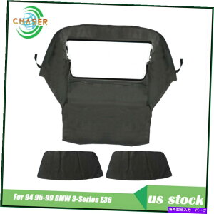 �y 94-99 BMW 3�V���[�YE36�̐V�����R���o�[�`�u���\�t�g�g�b�v�ƃv���X�`�b�N�E�B���h�E�u���b�N�c�C�� NEW Convertible Soft Top & Plastic Window Black Twill For 94-99 BMW 3-Series E36