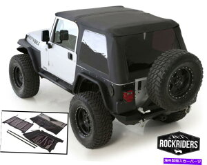 y 1997-2006W[vO[t[X{EX\tggbvw/FtubN 1997-2006 Jeep Wrangler Frameless Bowless Soft Top w/ Tinted Windows Black