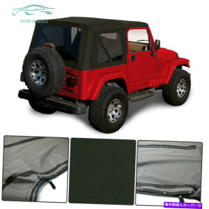 y W[vO[̃\tggbvgbvp̐F̍fj1997-2006 Soft Top Replacement Tinted Windows Black Denim For Jeep Wrangler 1997-2006