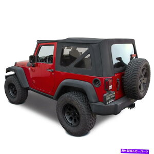 幌 ジープラングラーJKソフトトップ、2007-09、プレスポリッシュウィンドウ、ブラックツイルキャンバス Jeep Wrangler JK Soft Top, 2007-09, Press Polish Windows, Black Twill Canvas