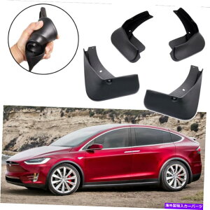 }bhK[h Ԃ̃}bhK[h[htbvXvbVK[htF_[ubNeXfX 2017-2022 Car Mudguard Mudflaps Splash Guards Fender Black for Tesla Model X 2017-2022