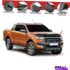 }XNu J[{tgt[hJo[}XNrj[{lbgutH[hW[2015-2022 Carbon Front Hood Cover Mask Vinyl Bonnet Bra for Ford Ranger 2015-2022