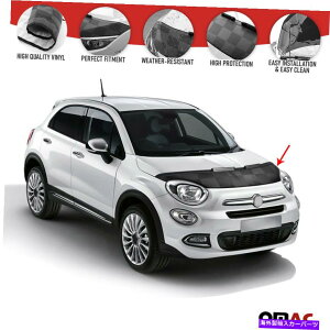 マスクブラ フロントフードカバーマスクボンネットブラプロテクターフィアット500X 2016-2022チェッカー Front Hood Cover Mask Bonnet Bra Protector For Fiat 500X 2016-2022 Chequered
