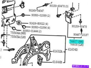 }bhK[h g^76607-60210NH[^[pl}bhK[hRR RH{̃hN[U[vh TOYOTA 76607-60210 Quarter Panel Mudguard RR RH Genuine LAND CRUISER PRADO