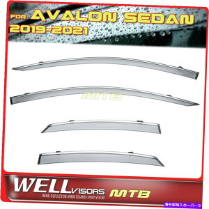 �E�B���h�E�o�C�U�[ 2019-2022�g���^�A�o�����E�B���h�E�o�C�U�[�N�����g�������C���K�[�h�̃E�F���o�C�U�[ WELLvisors For 2019-2022 Toyota Avalon Window Visors Chrome Trim Rain Guards