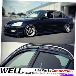 EBhEoCU[ WellvisorsEBhEoCU[01-05z_VrbNZ_ToCU[̃fBtN^[ WellVisors Window Visors 01-05 For Honda Civic Sedan Sun Visors Deflectors