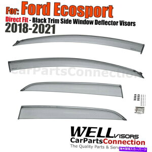 ウィンドウバイザー フォードエコスポーツ18-21ウィンドウバイザーサイドドアレインサンデフレクターのウェルバイザー Wellvisors for Ford Ecosport 18-21 Window Visors Side Door Rain Sun Deflectors