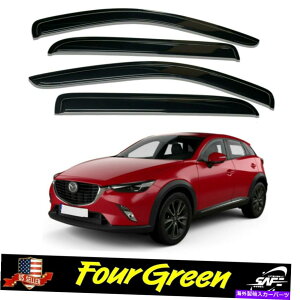 �E�B���h�E�o�C�U�[ �T�C�h�E�B���h�E�T���x���g�o�C�U�[���C���K�[�h2015-2021�}�c�_CX-3�̃f�B�t���N�^�[ Side Window Sun Vent Visor Rain Guards Deflectors for 2015-2021 Mazda CX-3