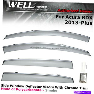EBhEoCU[ Acura RDX 13-18CfBtN^[̃TChNbvWellVisorsEBhEoCU[Chrome WELLvisors For Acura RDX 13-18 Side Clip on Rain Deflectors Window Visors Chrome