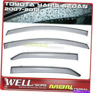 EBhEoCU[ g^XZ_̂߂̃EFoCU[EBhE07-12fBtN^[oCU[ubN Wellvisors Window For Toyota Yaris Sedan 07-12 Deflectors Visors Black