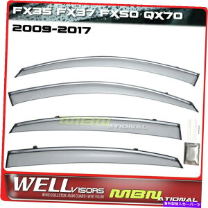 �E�B���h�E�o�C�U�[ Wellvisors Sun Wind Deflector fx35 FX37 FX50 QX70 09-17�E�B���h�E�o�C�U�[Chrome Wellvisors Sun Wind Deflectors For FX35 FX37 FX50 QX70 09-17 Window Visor Chrome