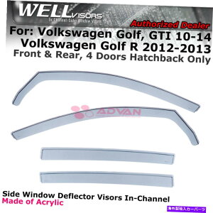 EBhEoCU[ tHNX[QStR GTInb`10-14EBhEoCU[C`l4PCS̃EFoCU[ WELLvisors For Volkswagen Golf R GTI Hatch 10-14 Window Visors In-Channel 4Pcs