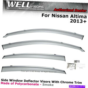 �E�B���h�E�o�C�U�[ ���Y�A���e�B�}�Z�_��2013-2018�T�C�h�N���b�v�̃E�B���h�E�o�C�U�[�N�����̃E�F���o�C�U�[ WELLvisors For Nissan Altima Sedan 2013-2018 Side Clip on Window Visors Chrome