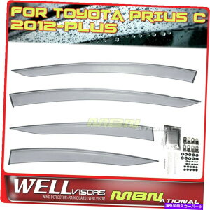 EBhEoCU[ g^vEXC 12-19EBhEoCU[̃NbvIV[YWellvisorsEBhEftN^[ Wellvisors Window Deflector For Toyota Prius C 12-19 Window Visor Clip-on Series